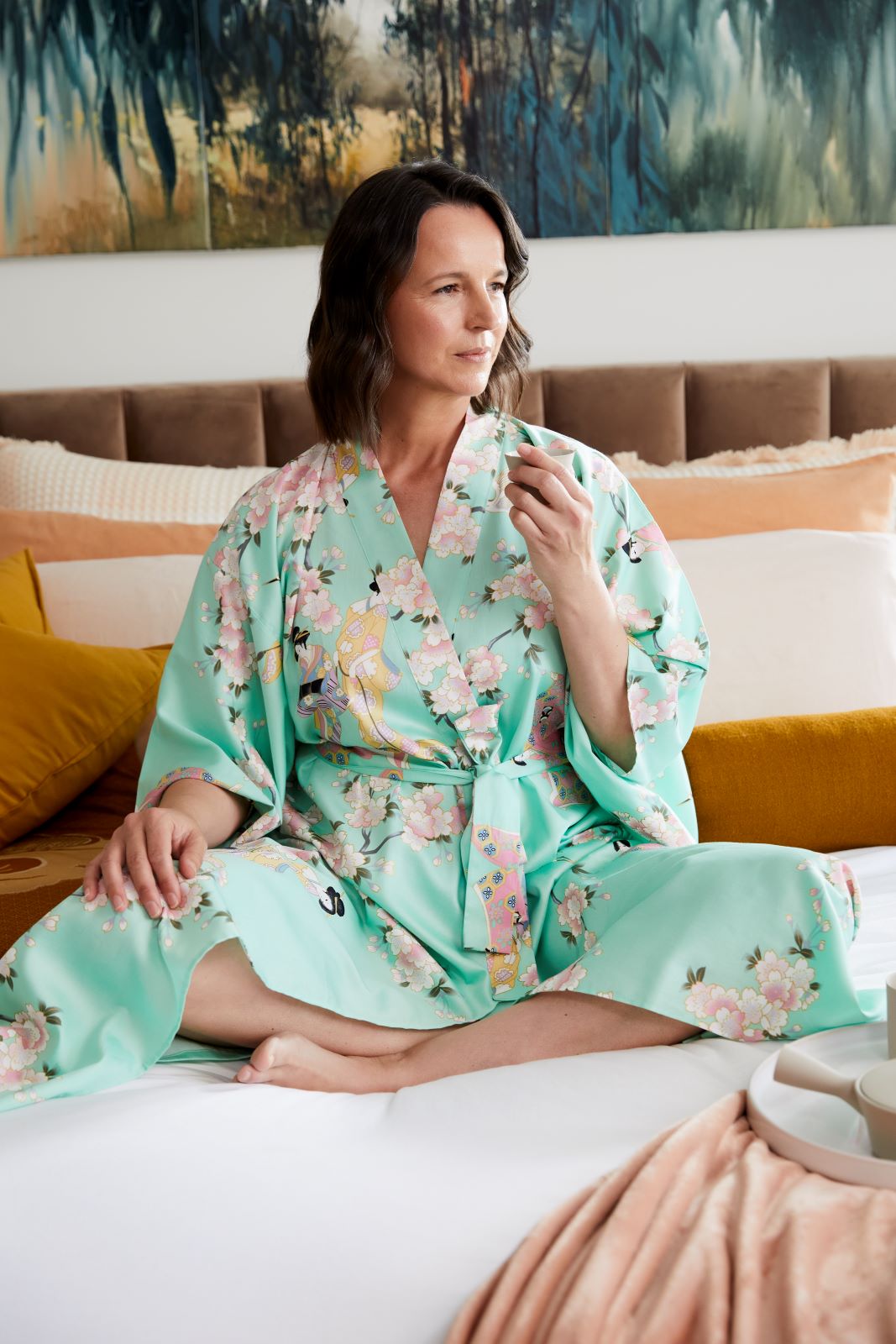 Long Cotton Kimono Robe | Cherry Blossom & Beauty | Beautiful Robes Long Cotton Kimono Robe | Cherry Blossom & Beauty | Beautiful Robes
