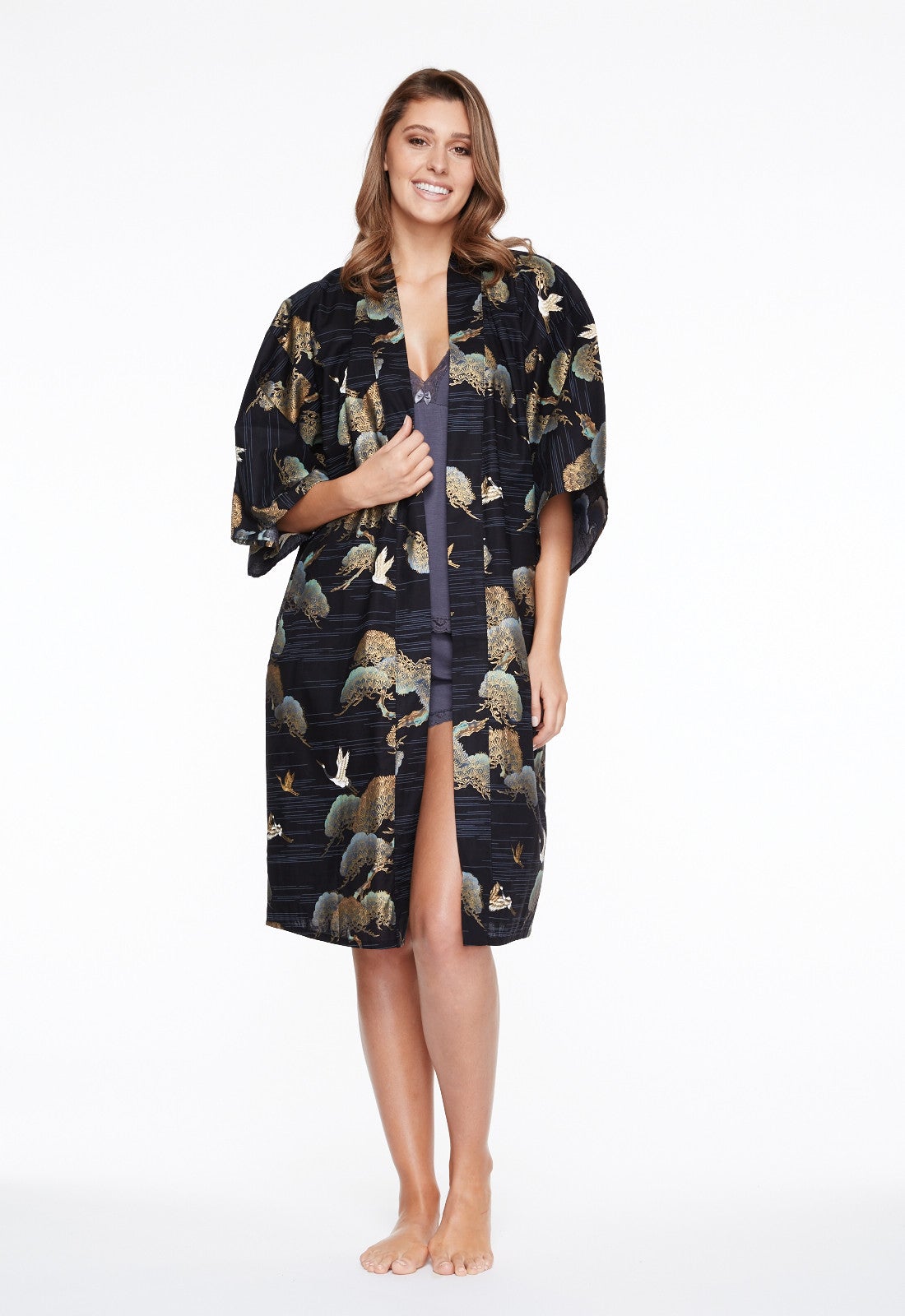Closed Short Robe Short cotton kimono robe Australia – Beautiful Robes