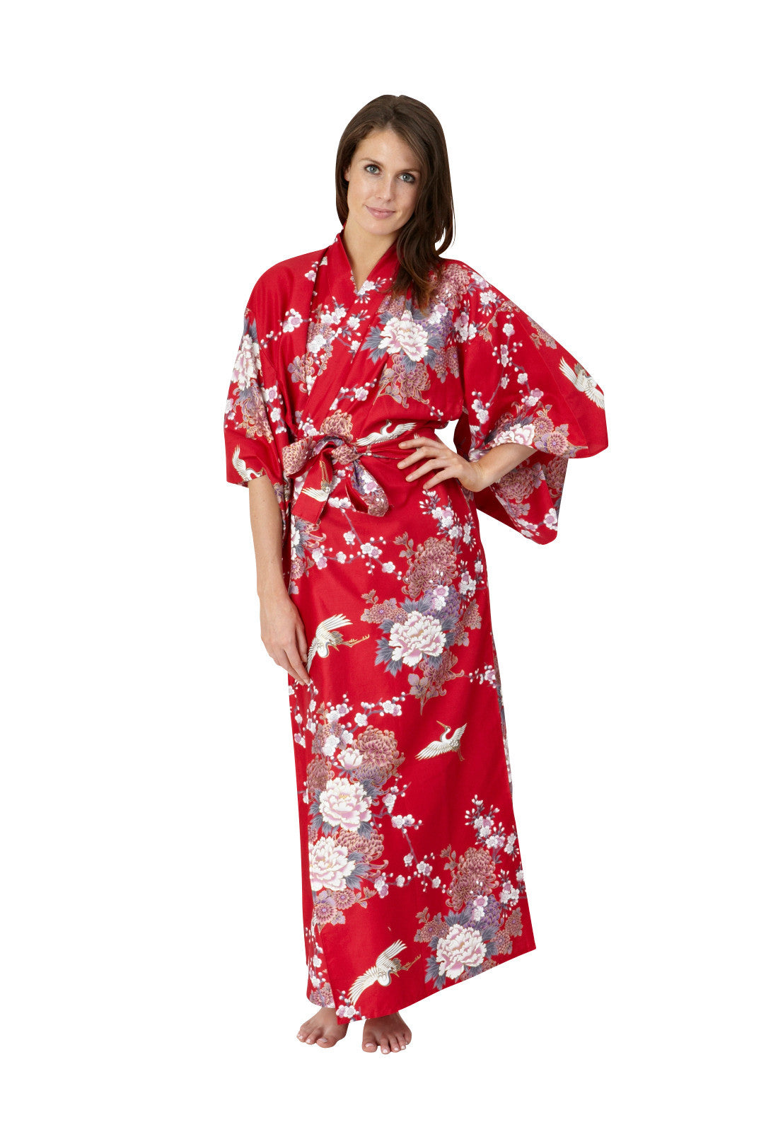 Japanese Kimono Robe Short, Red Dragon Rising – Silk Takuyo