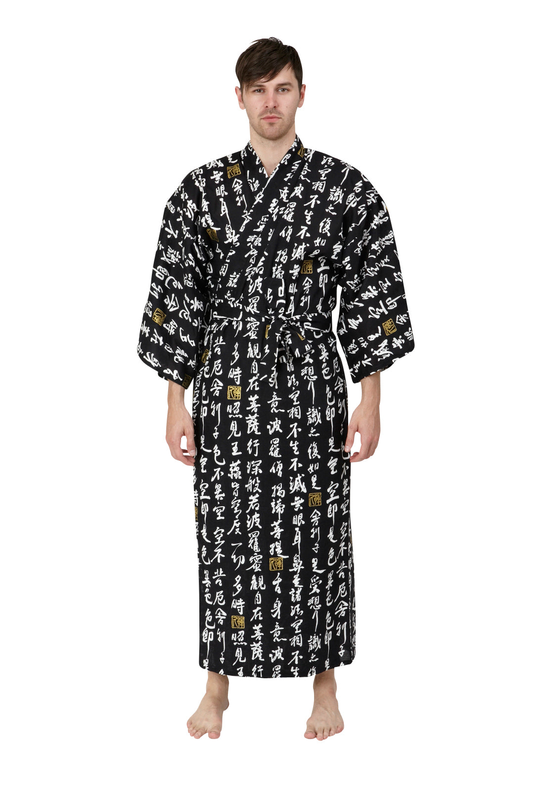 Traditional kanji kimono robe for men – Beautiful Robes