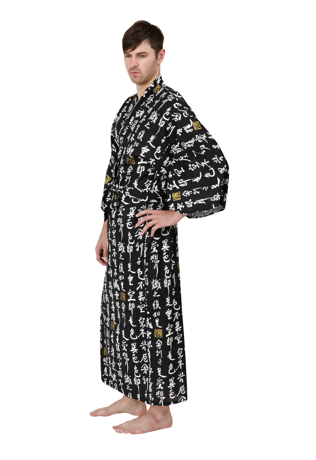 Traditional kanji kimono robe for men – Beautiful Robes