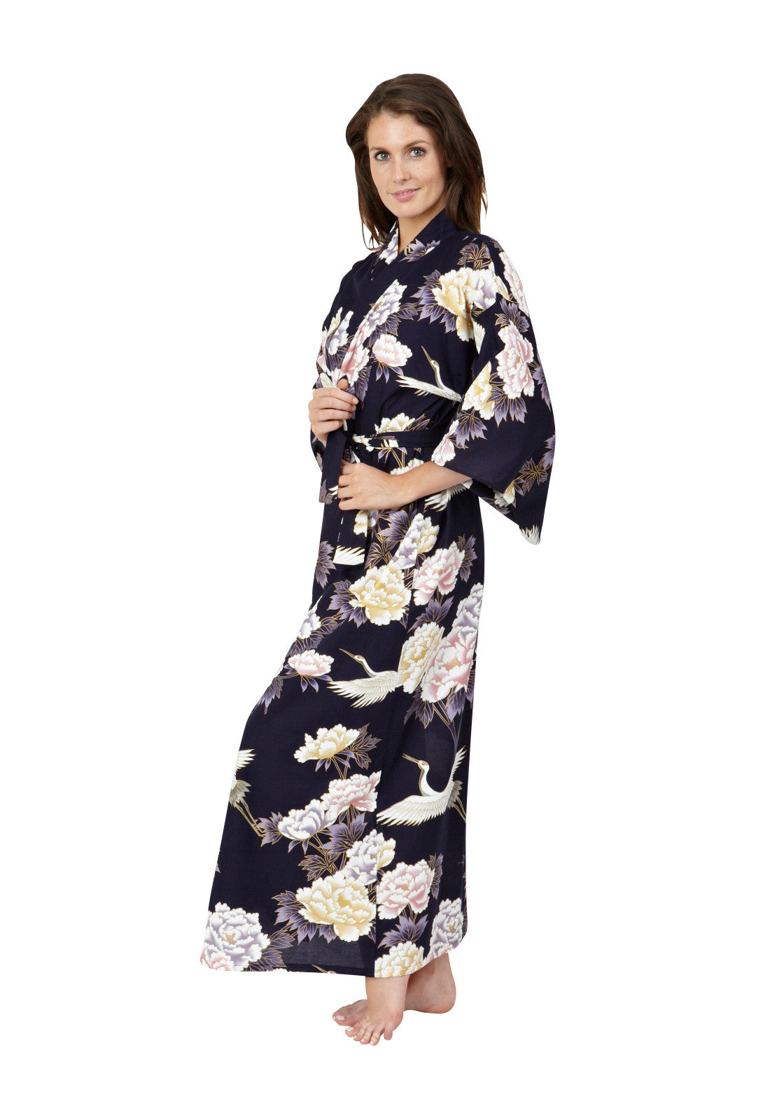 Kimono robe botanical print – Beautiful Robes