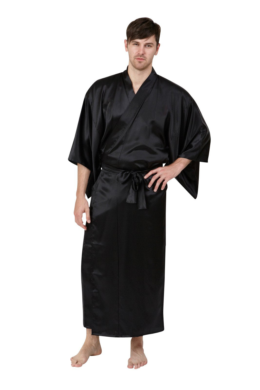 japanese dressing gown mens Chinese Oriental Gold Dragons Red Bathrobe mrobe8 READY AS A GIFT Japanese Satin Dressing Gown Mens
