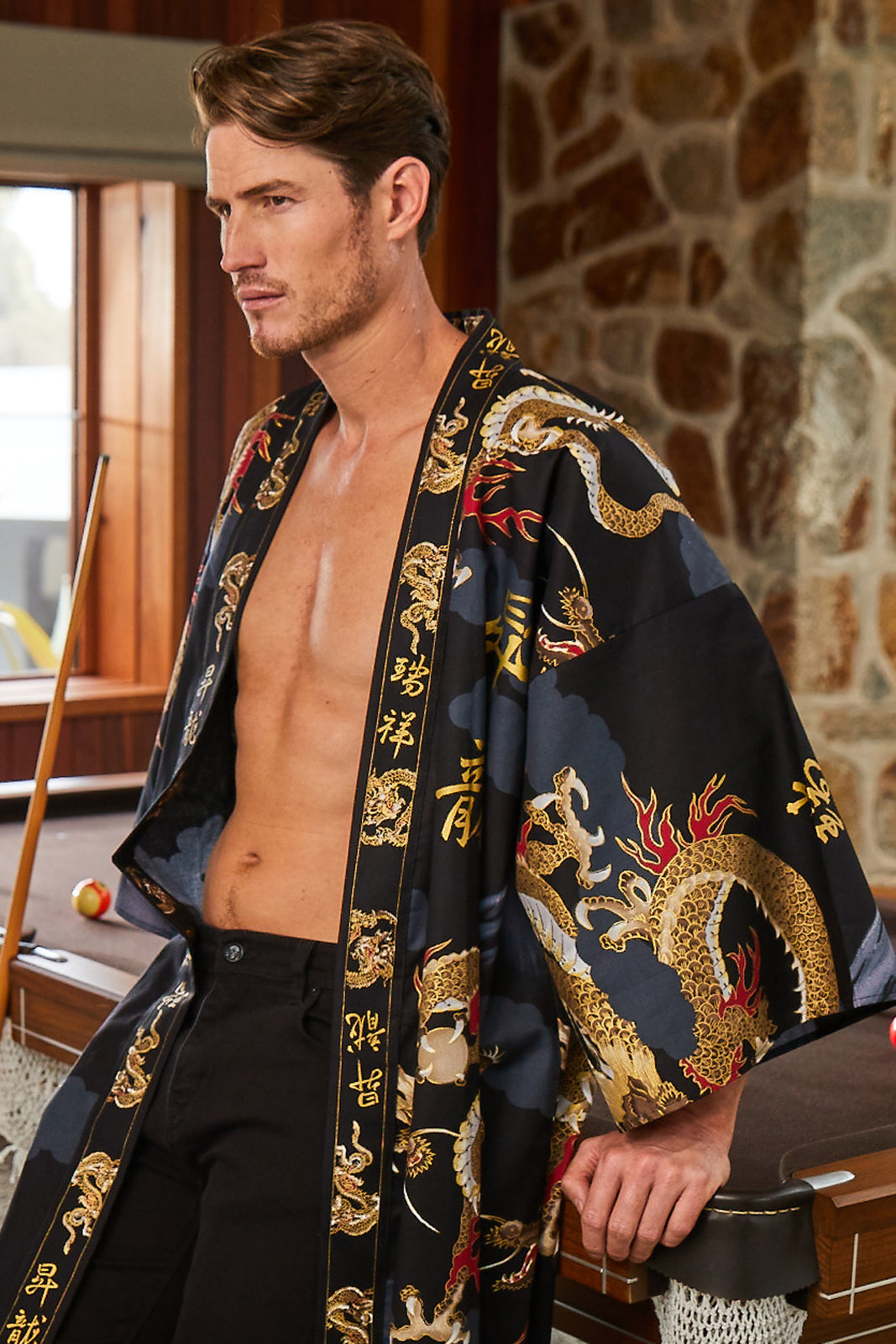 mens silk kimono dressing gown Jagger Men's Kimono Robe