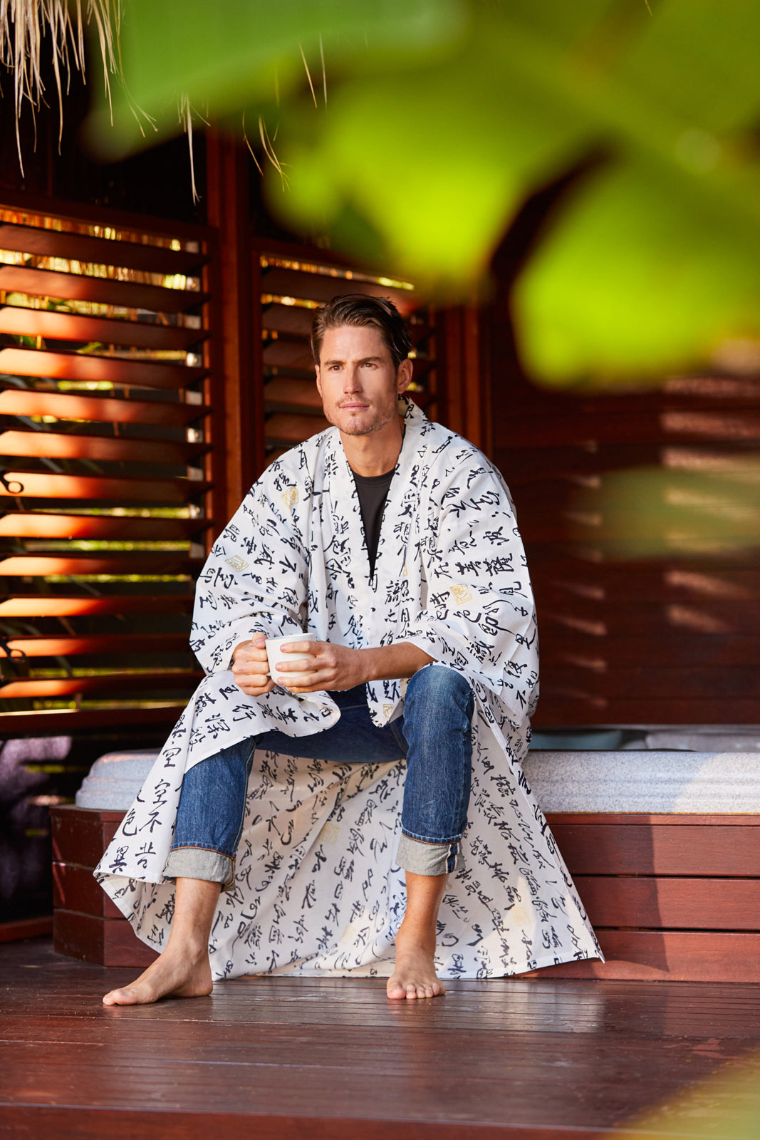 Traditional kanji kimono robe for men – Beautiful Robes